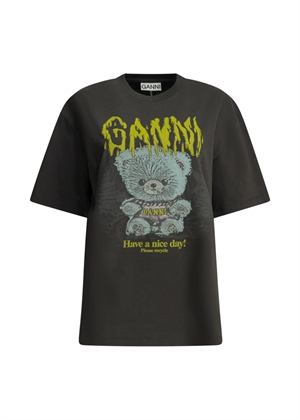 Heavy cotton jersey forest teddy tee Phantom A1050303 Ganni 